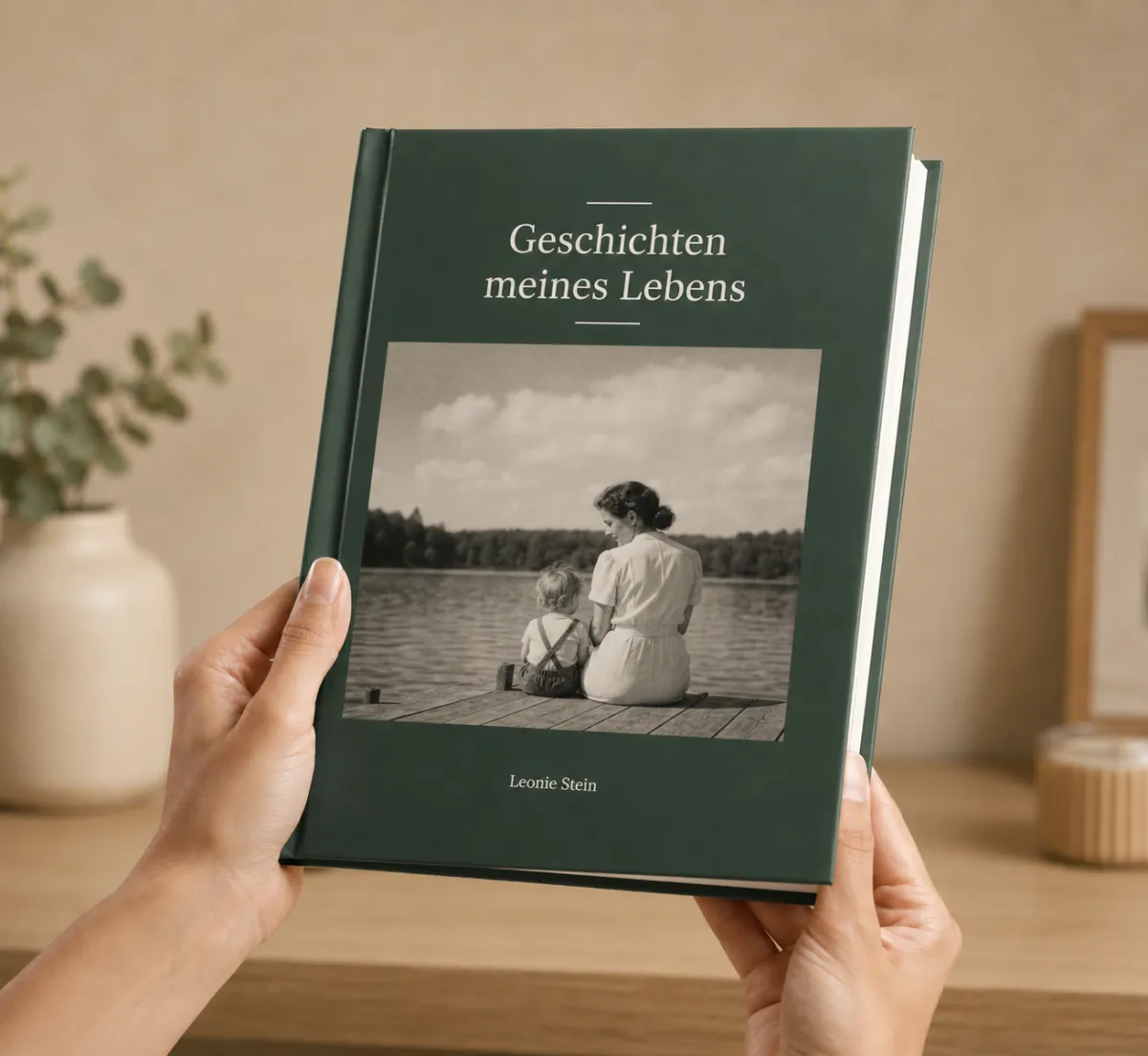 Nachklang-Hardcover „Geschichten meines Lebens“ in Händen